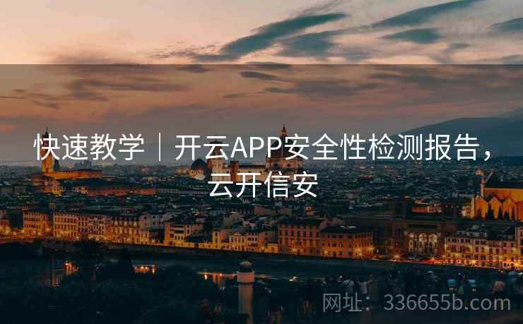 快速教学｜开云APP安全性检测报告，云开信安
