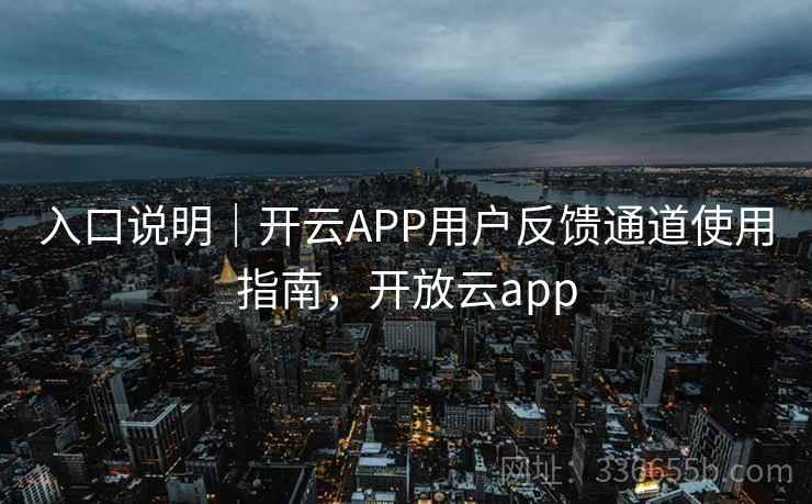 入口说明｜开云APP用户反馈通道使用指南，开放云app